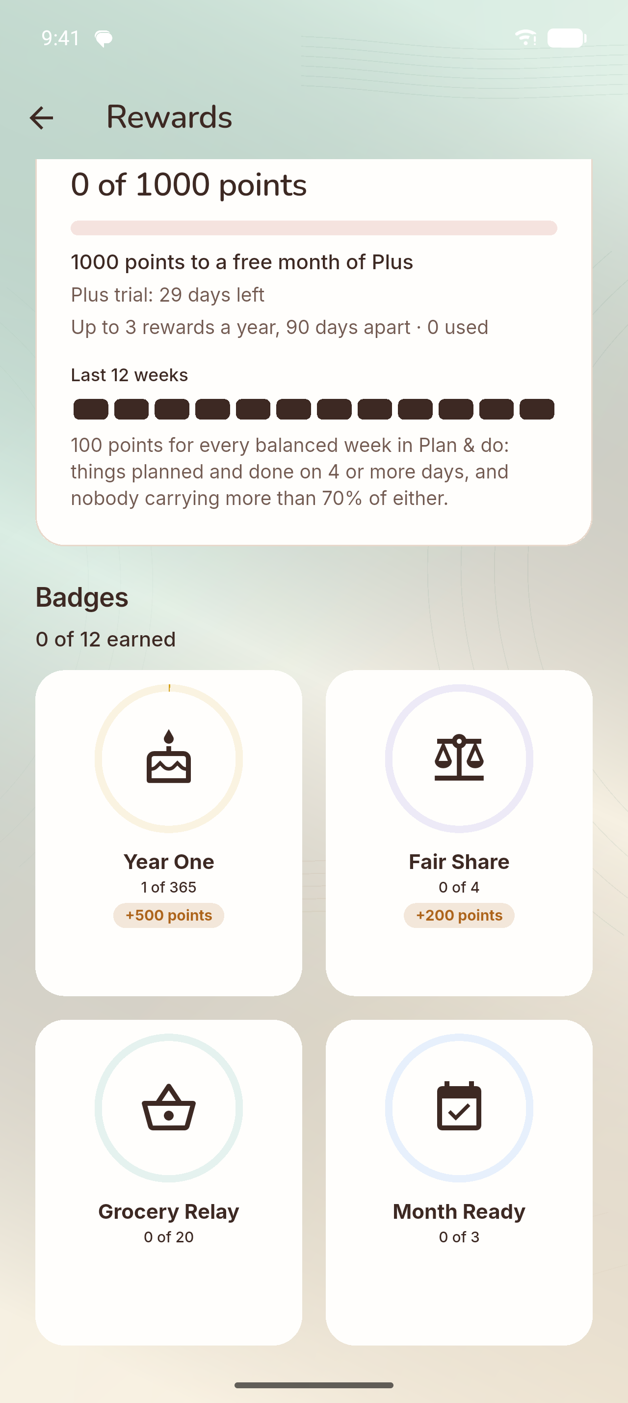 Akimoa Rewards: household points and badges