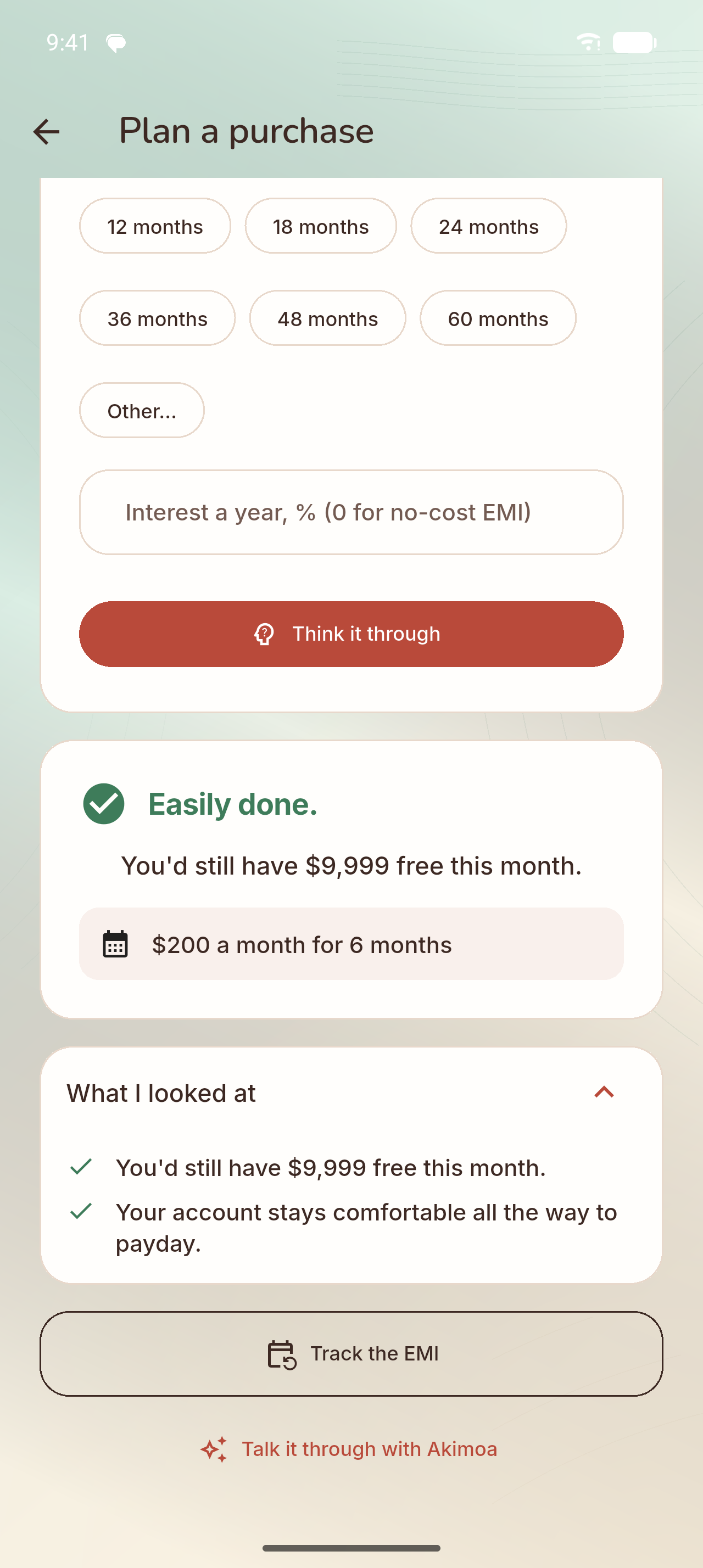 Akimoa Plan a purchase: a sofa in 6 EMIs, easily done